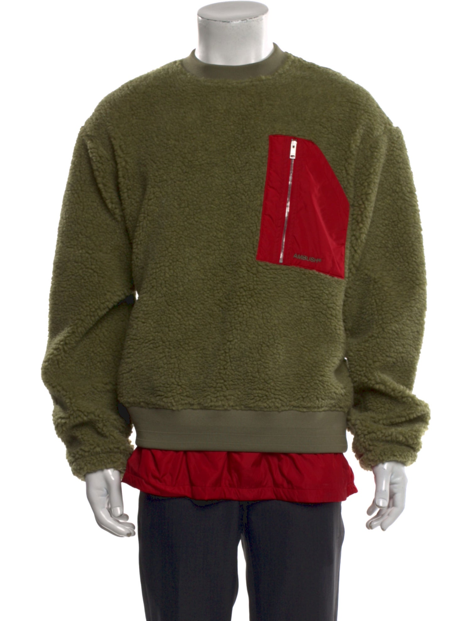 Ambush Colorblock Pattern Crew Neck Pullover