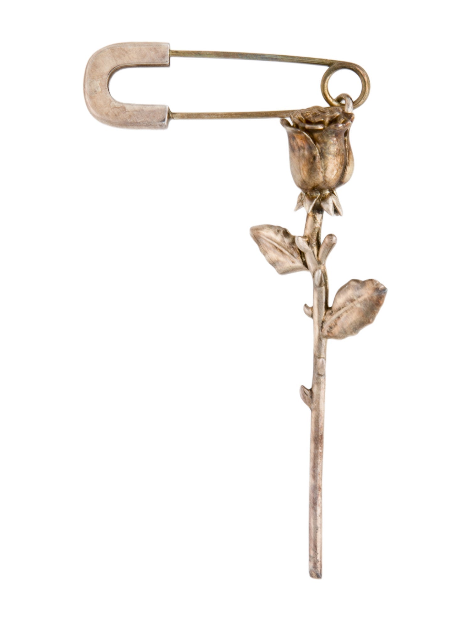 Ambush Rose Charm Safety Pin Brooch