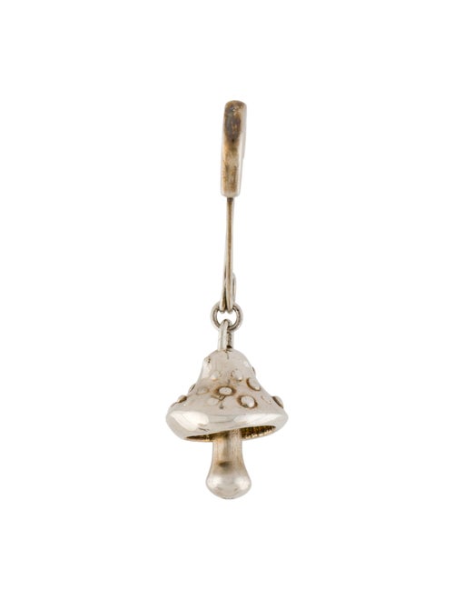 Ambush Mushroom Charm Safety Pin Drop Earring