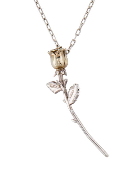 Ambush Two-Tone Rose Pendant Necklace