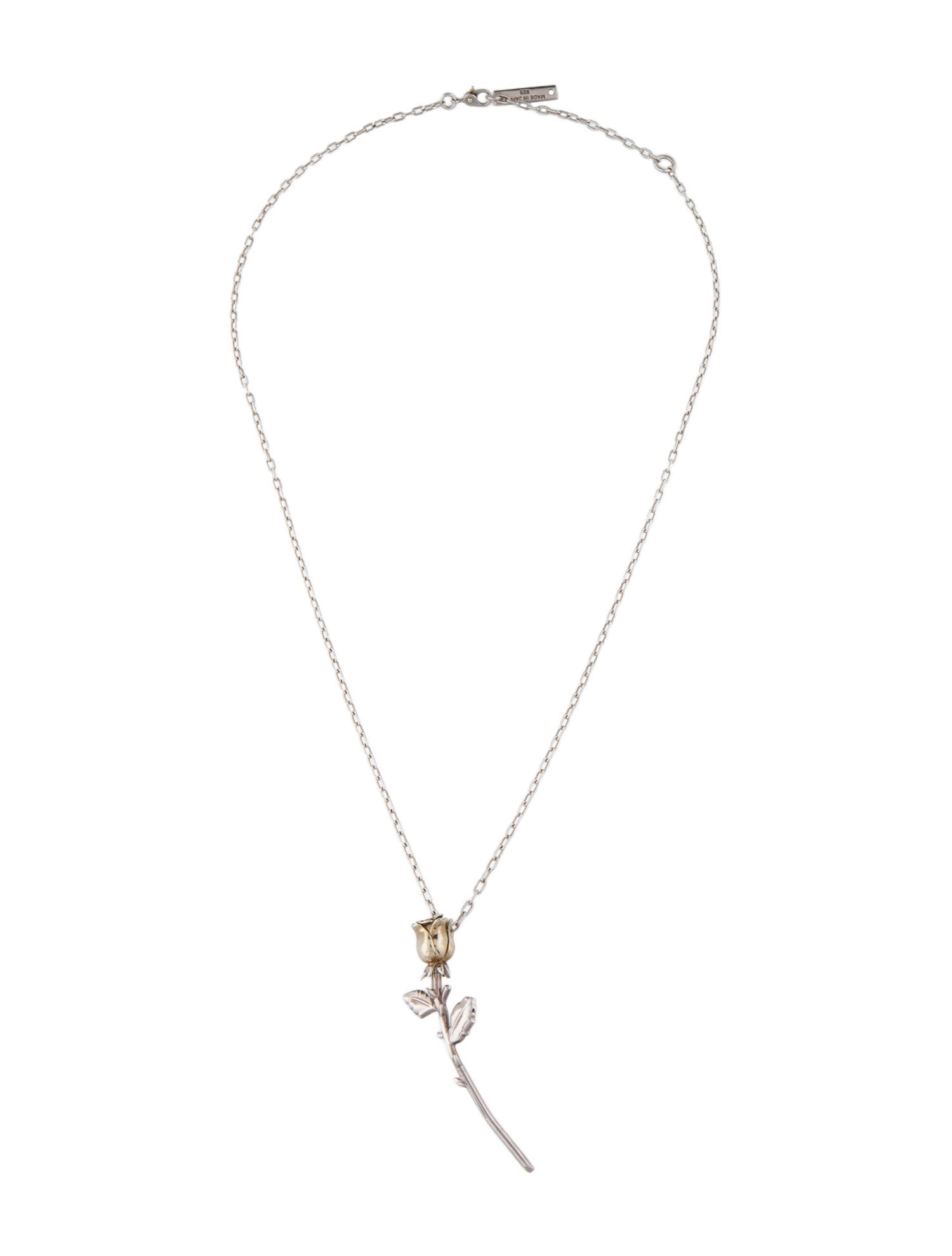 Ambush Two-Tone Rose Pendant Necklace