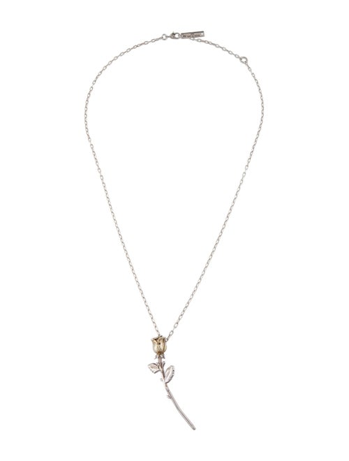 Ambush Two-Tone Rose Pendant Necklace