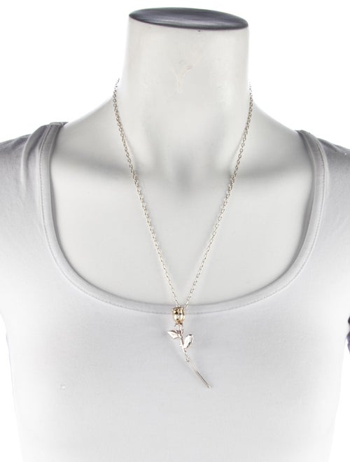 Ambush Two-Tone Rose Pendant Necklace