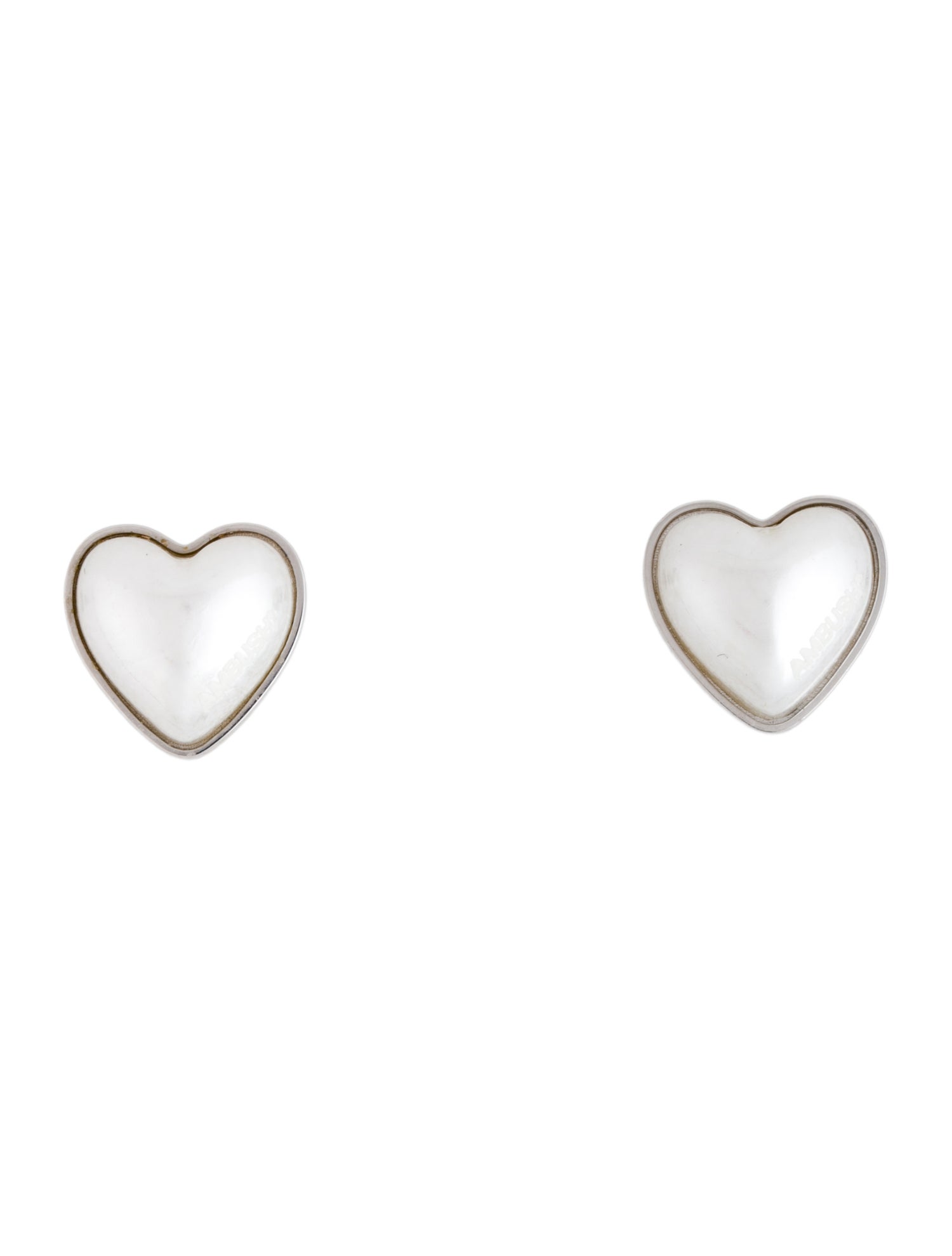 Ambush Faux Pearl Heart Stud Earrings
