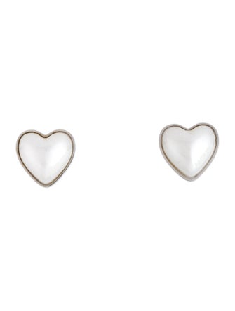Ambush Faux Pearl Heart Stud Earrings