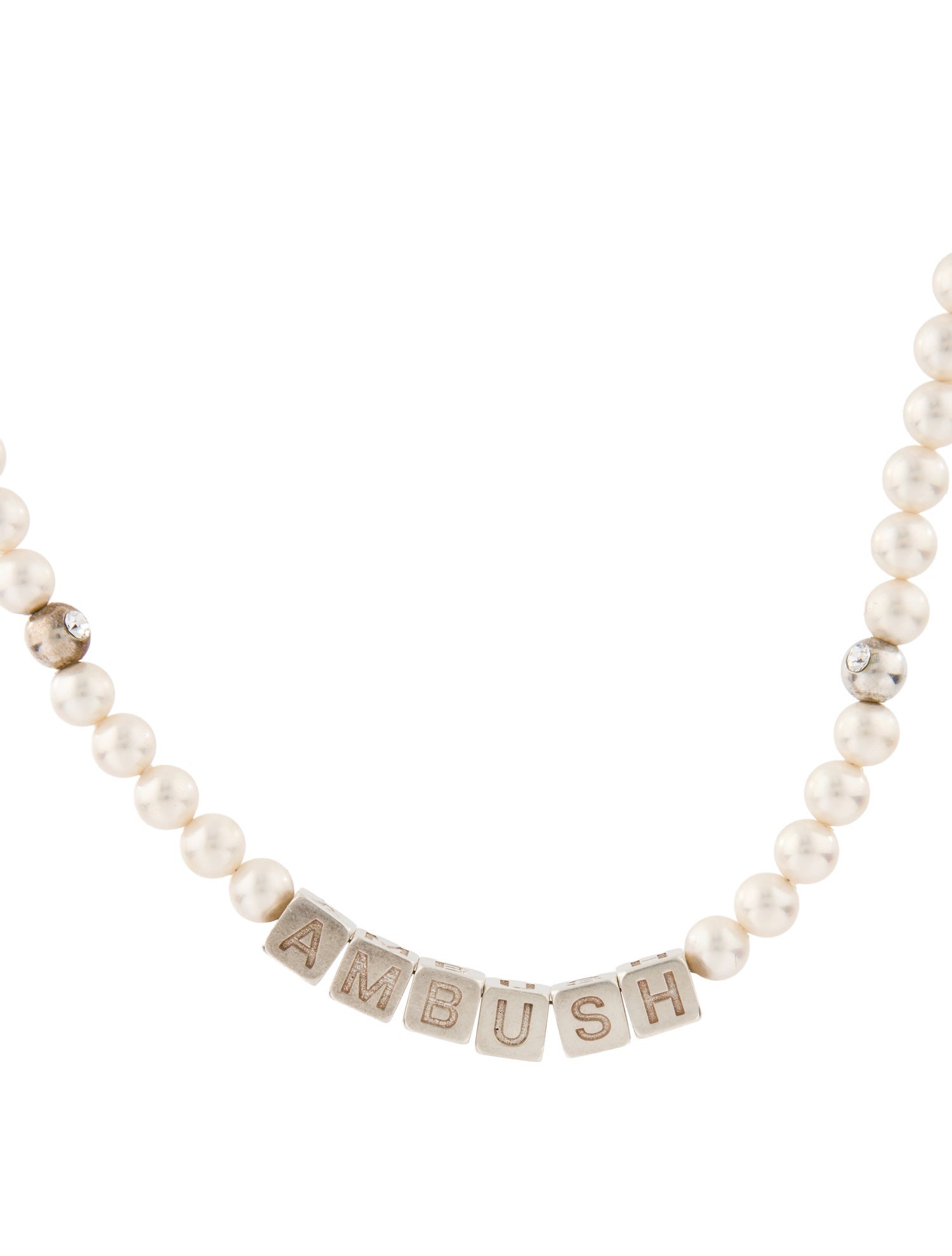 Ambush Faux Pearl Letter Block Bead Strand Necklace