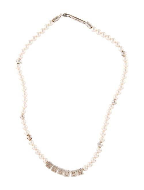 Ambush Faux Pearl Letter Block Bead Strand Necklace