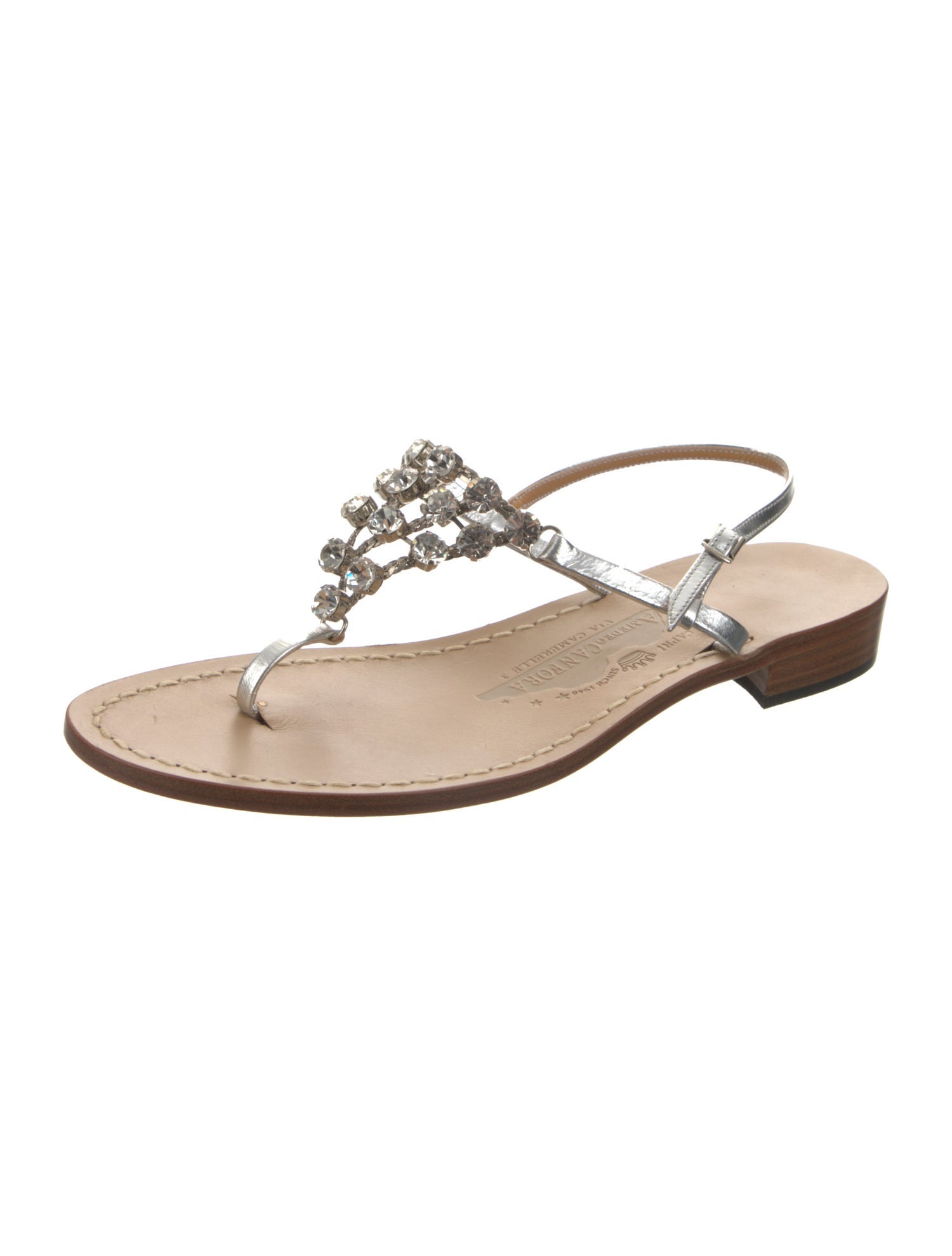 Amedeo Leather T-Strap Sandals
