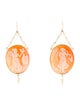 Amedeo 14K Pearl & Shell Venus & Psyche Cameo Earrings