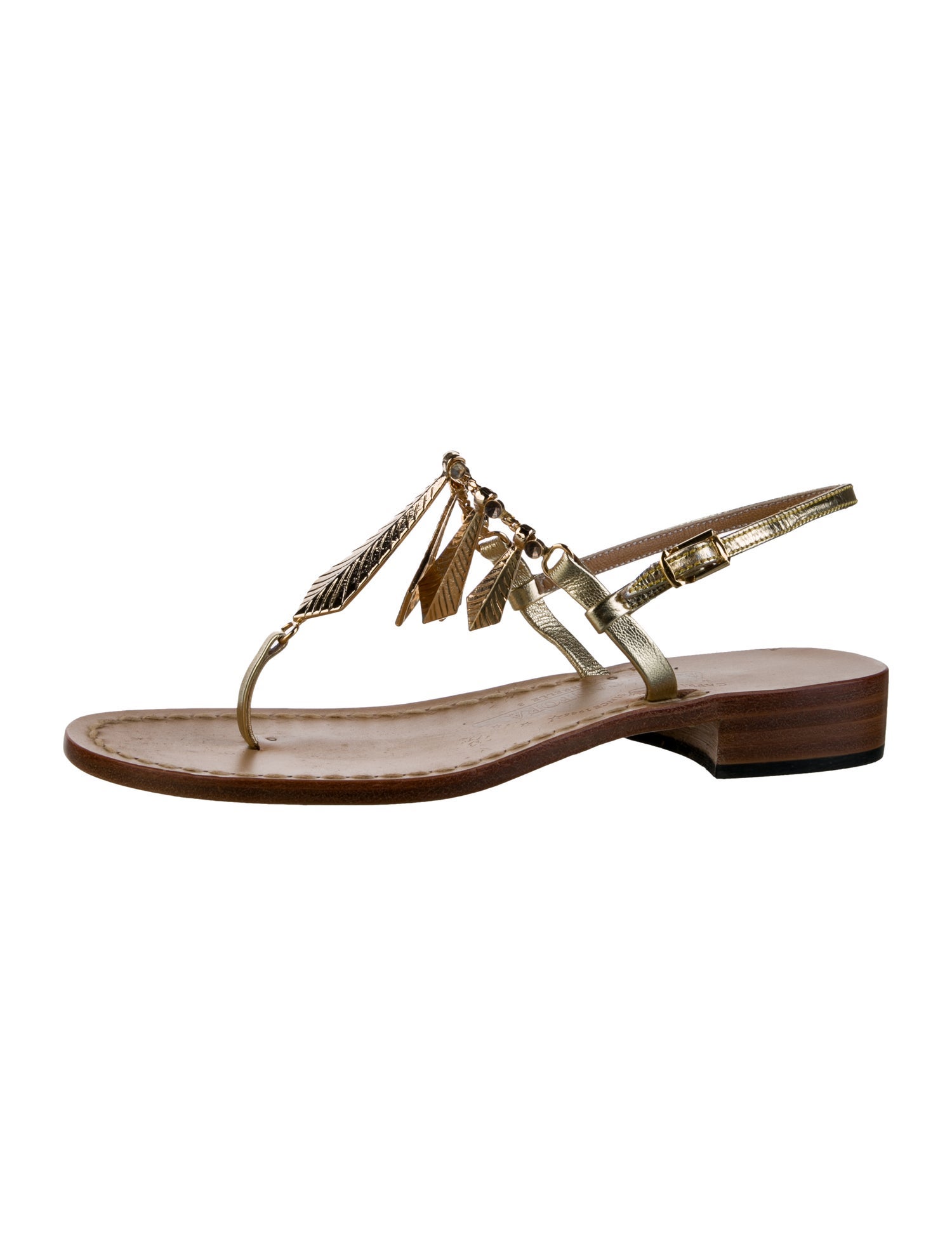 Amedeo Leather T-Strap Sandals
