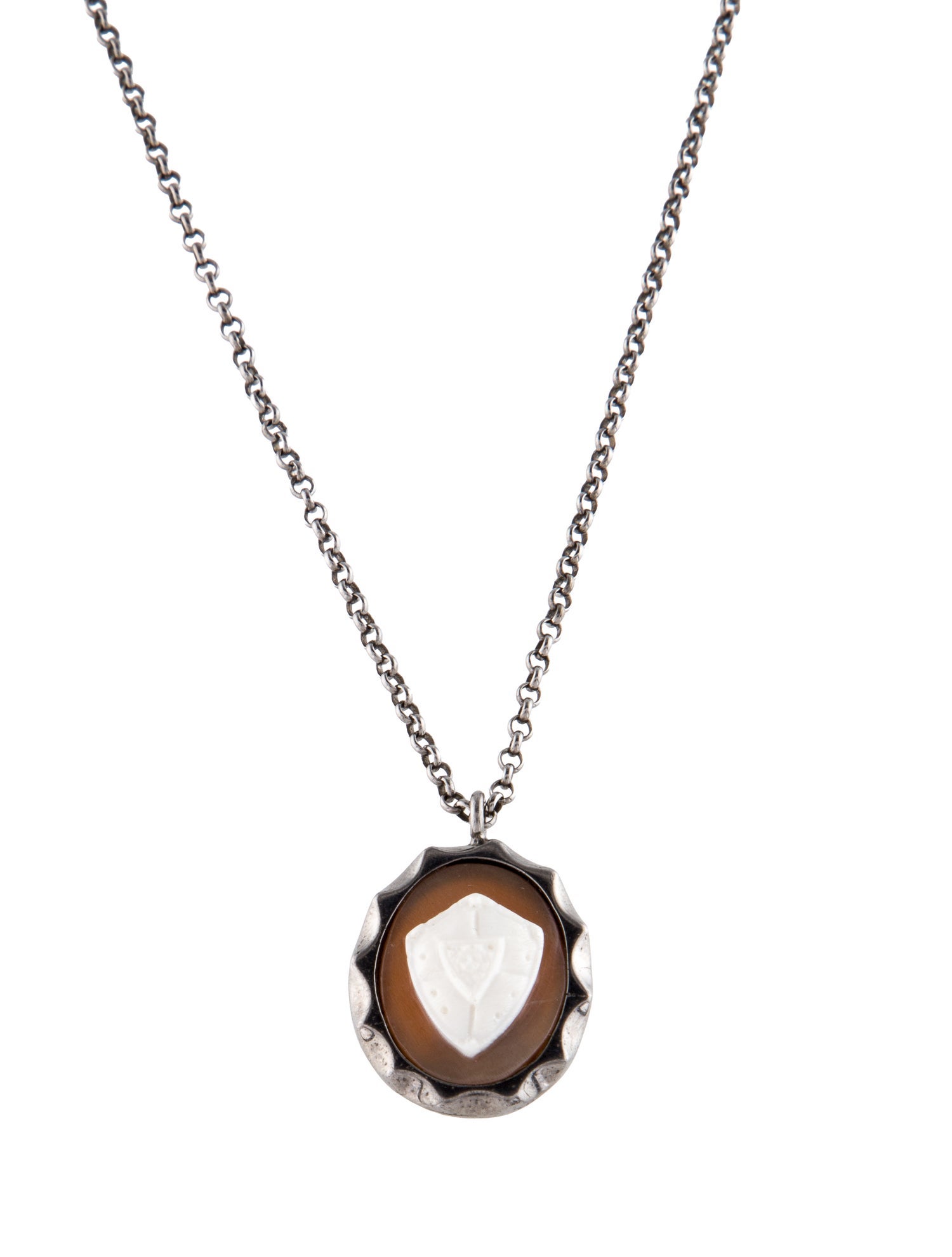 Amedeo Cameo Shield Pendant Necklace