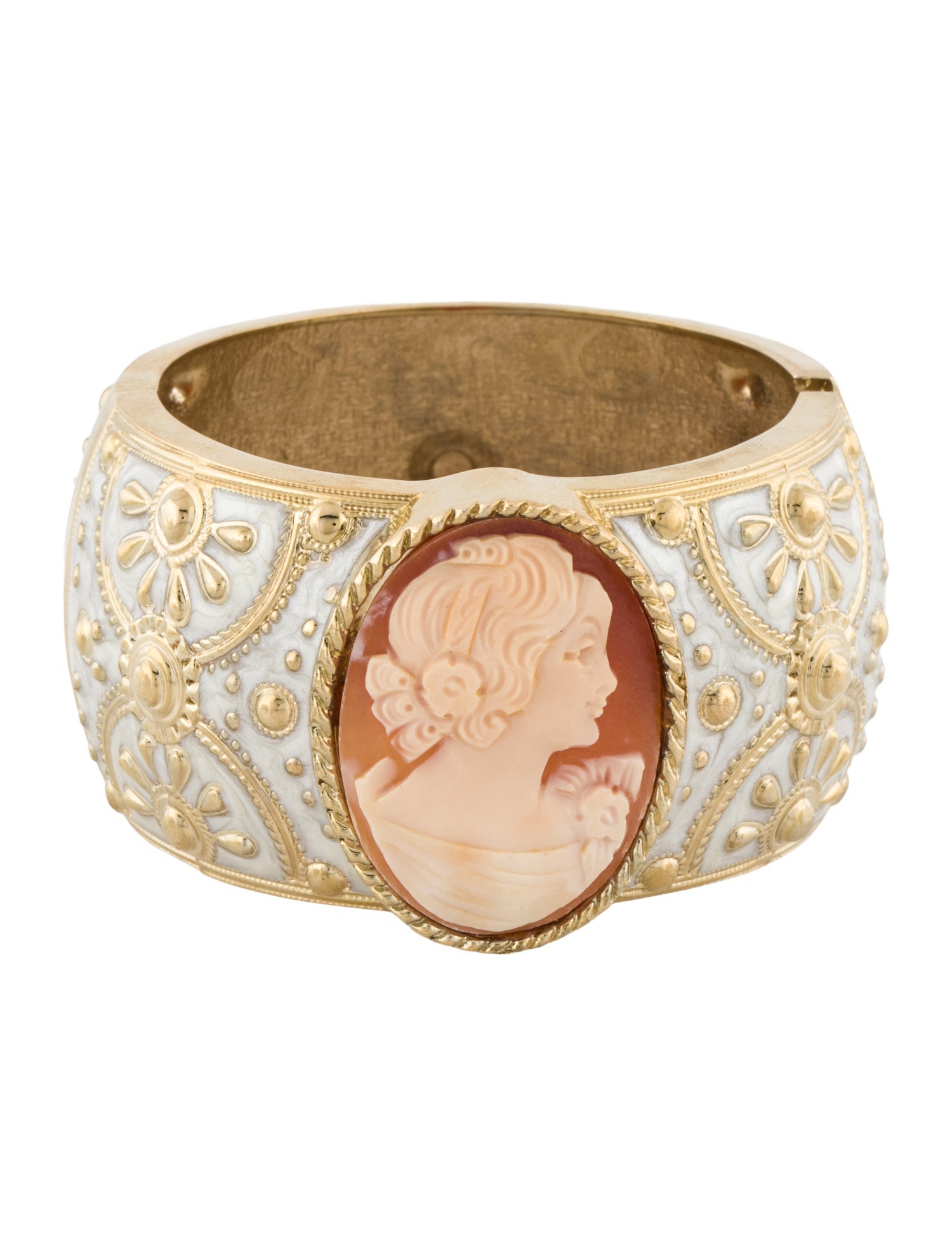 Amedeo Shell & Enamel Cameo Cuff