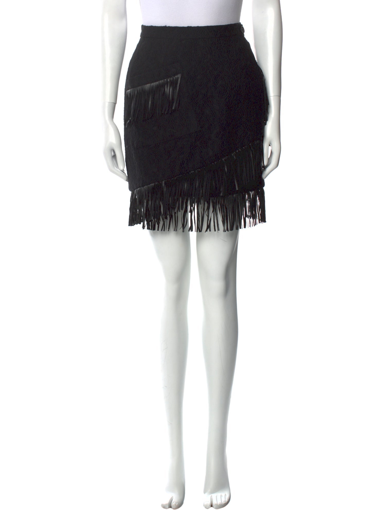 Amen. Fringe Trim Accent Mini Skirt
