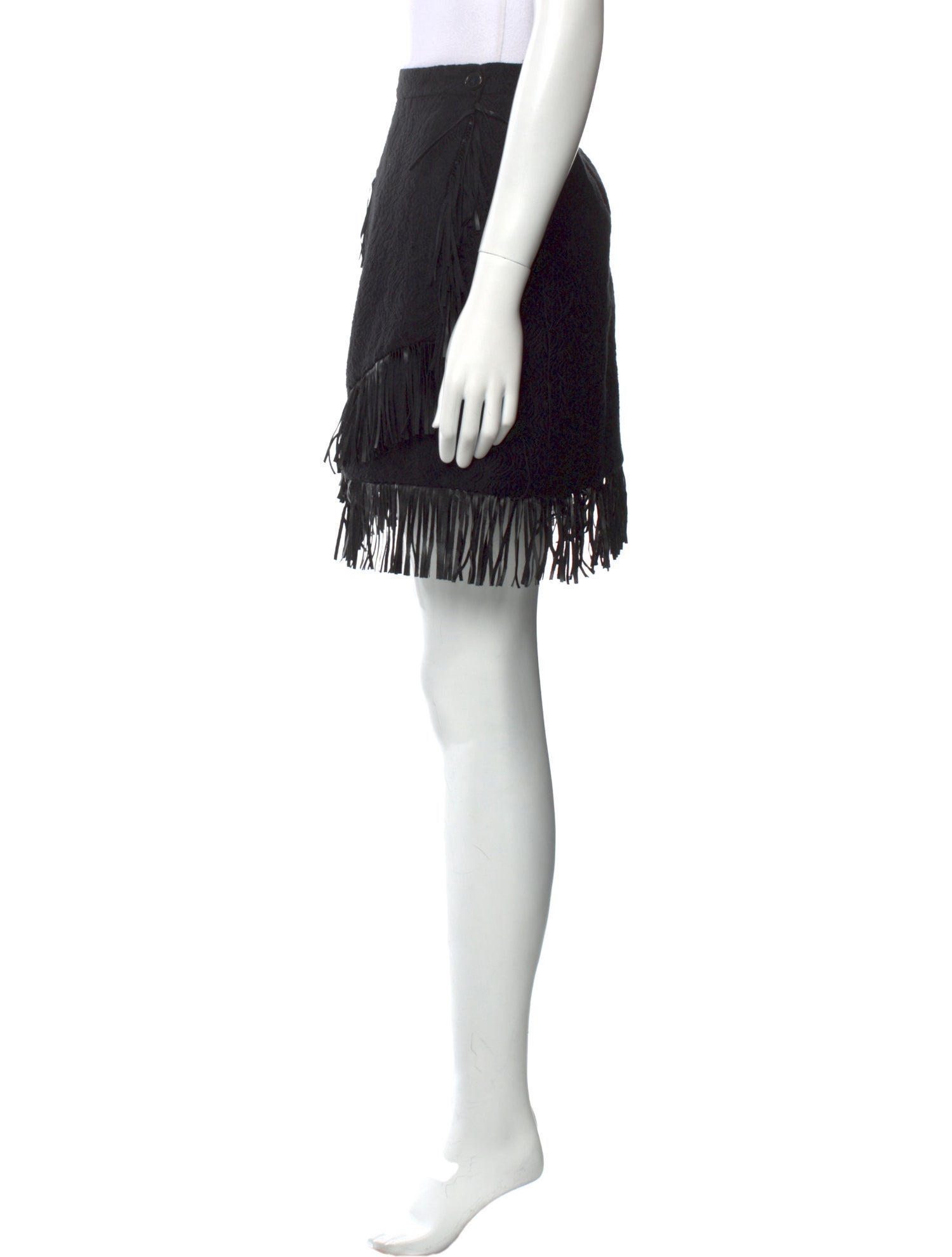 Amen. Fringe Trim Accent Mini Skirt