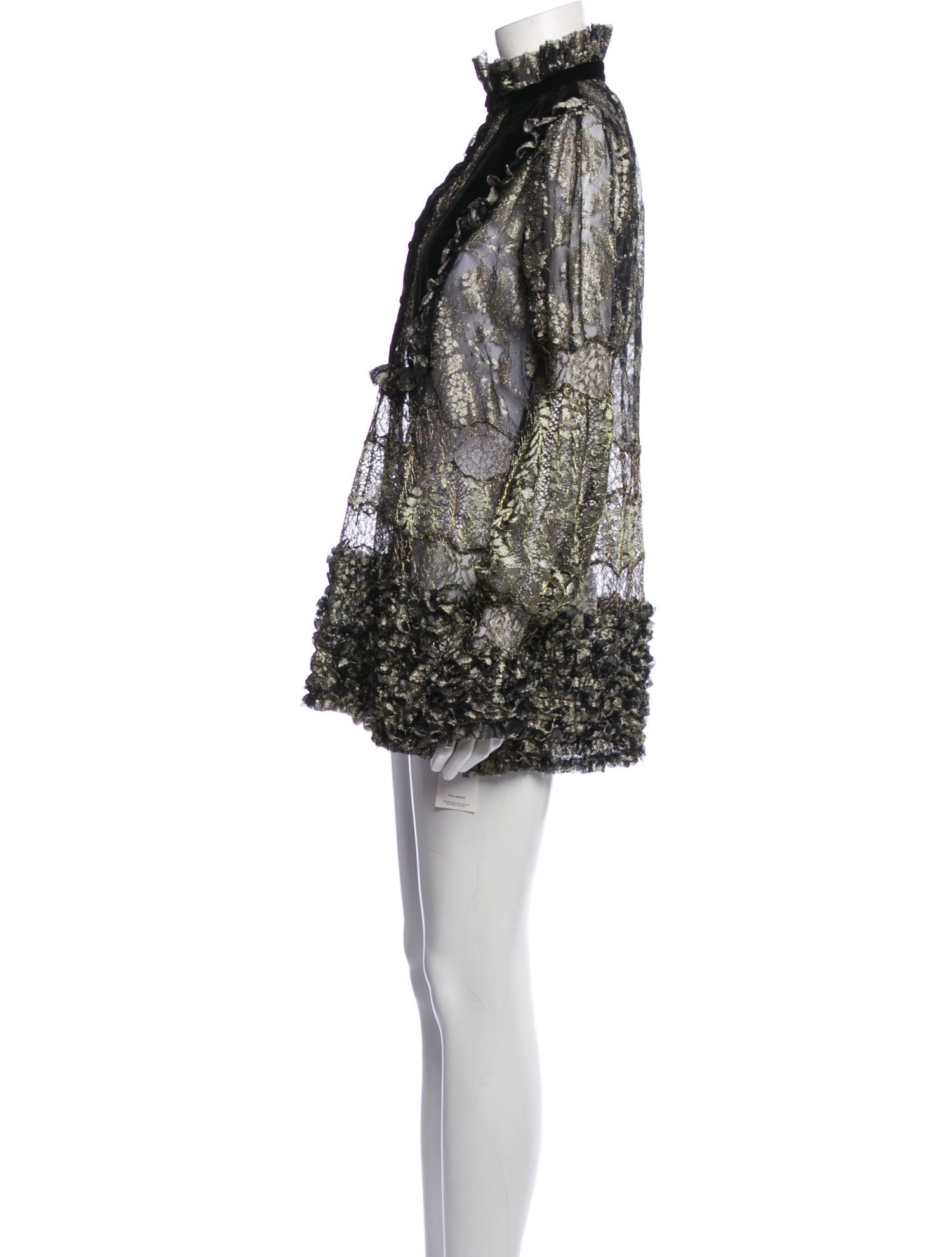 Amen. Lace Pattern Mock Neck Tunic