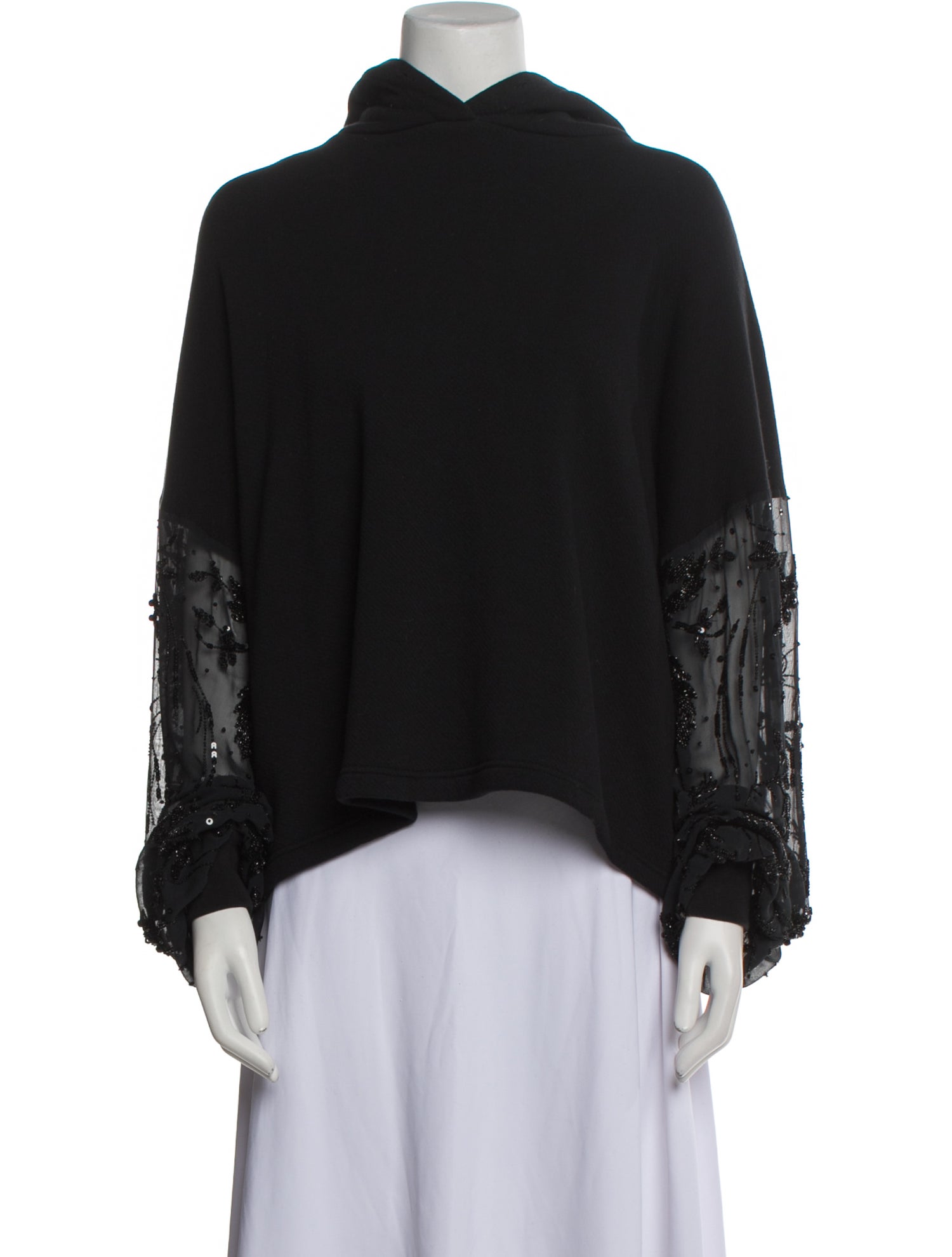 Amen. Lace Pattern Mock Neck Sweatshirt