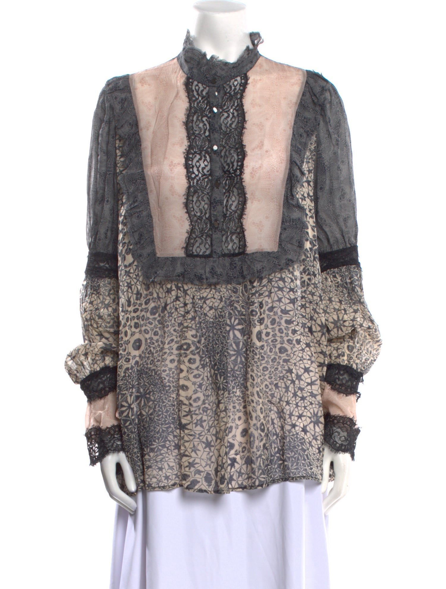 Amen. Silk Printed Blouse