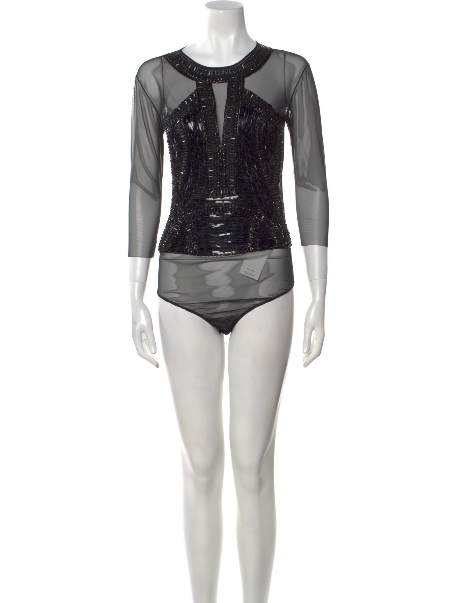 Amen. Crew Neck Three-Quarter Sleeve Bodysuit