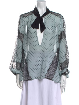 Amen. Silk Polka Dot Print Blouse