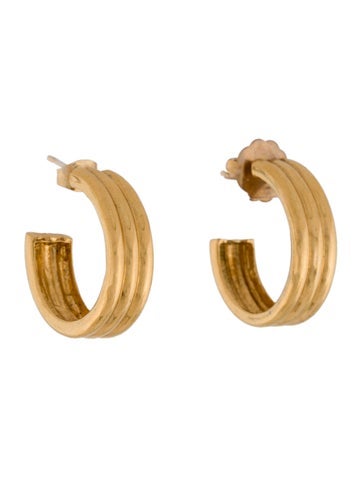 Agmes Hoop Medium Triple Ridge Earrings