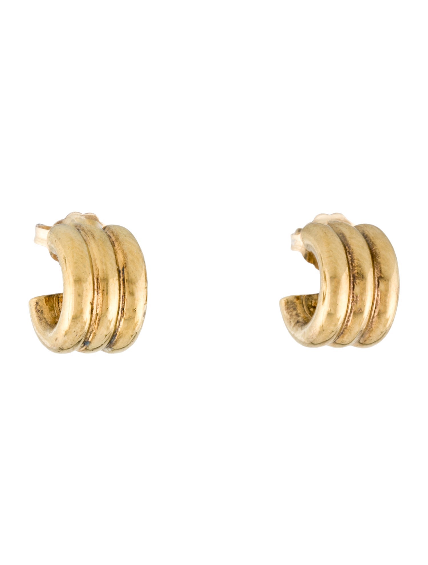 Agmes Mini Triple Ridge Hoop Earrings