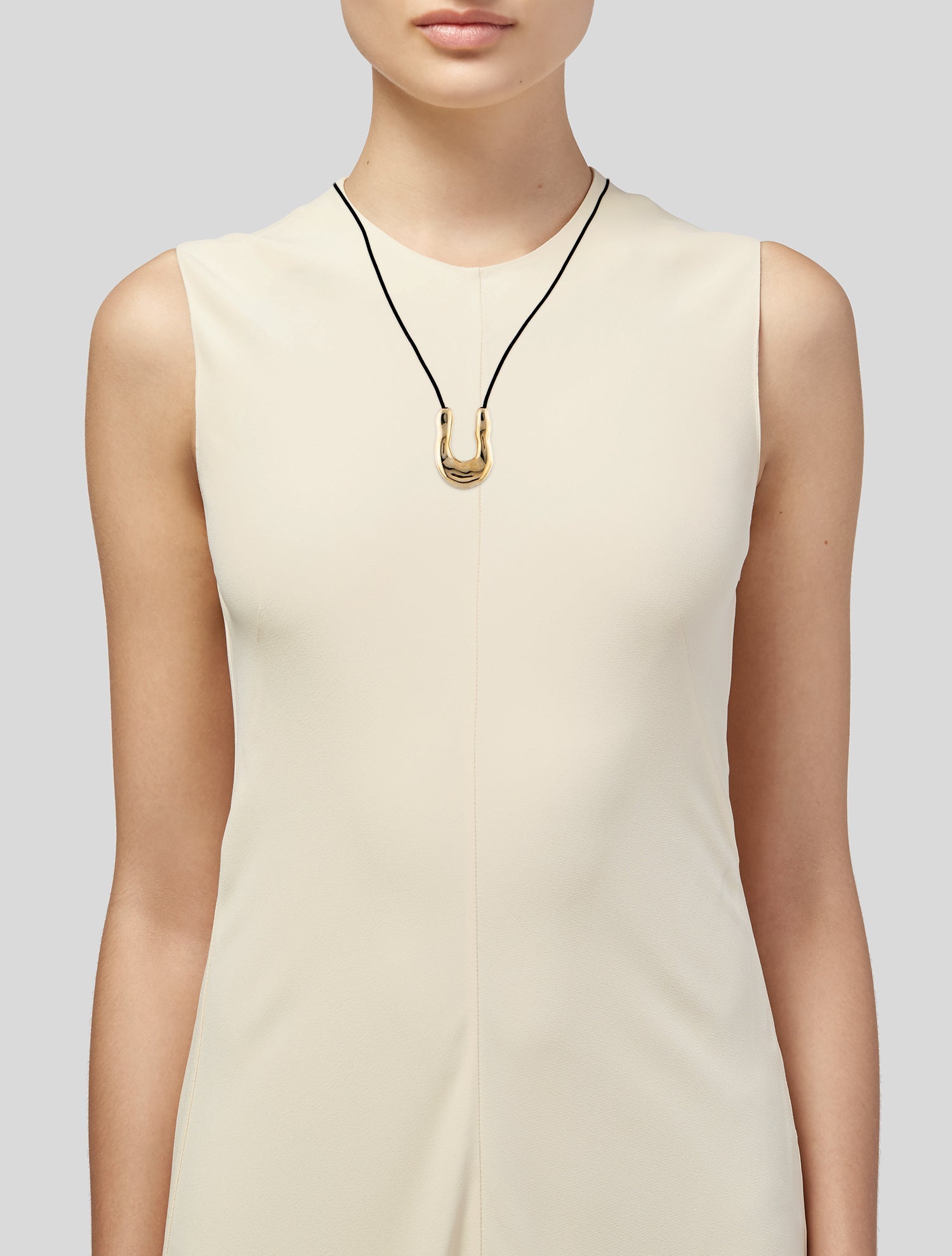 Agmes Cord Wishbone Pendant Necklace