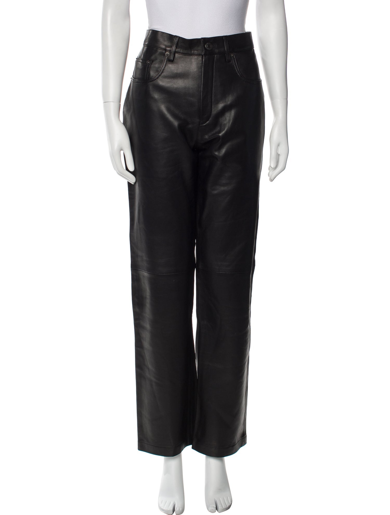 AMI Alexandre Mattiussi Lamb Leather Moto Pants