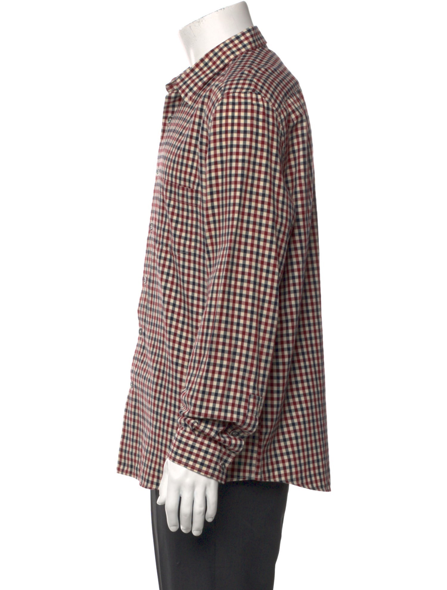AMI Alexandre Mattiussi Plaid Print Long Sleeve Shirt