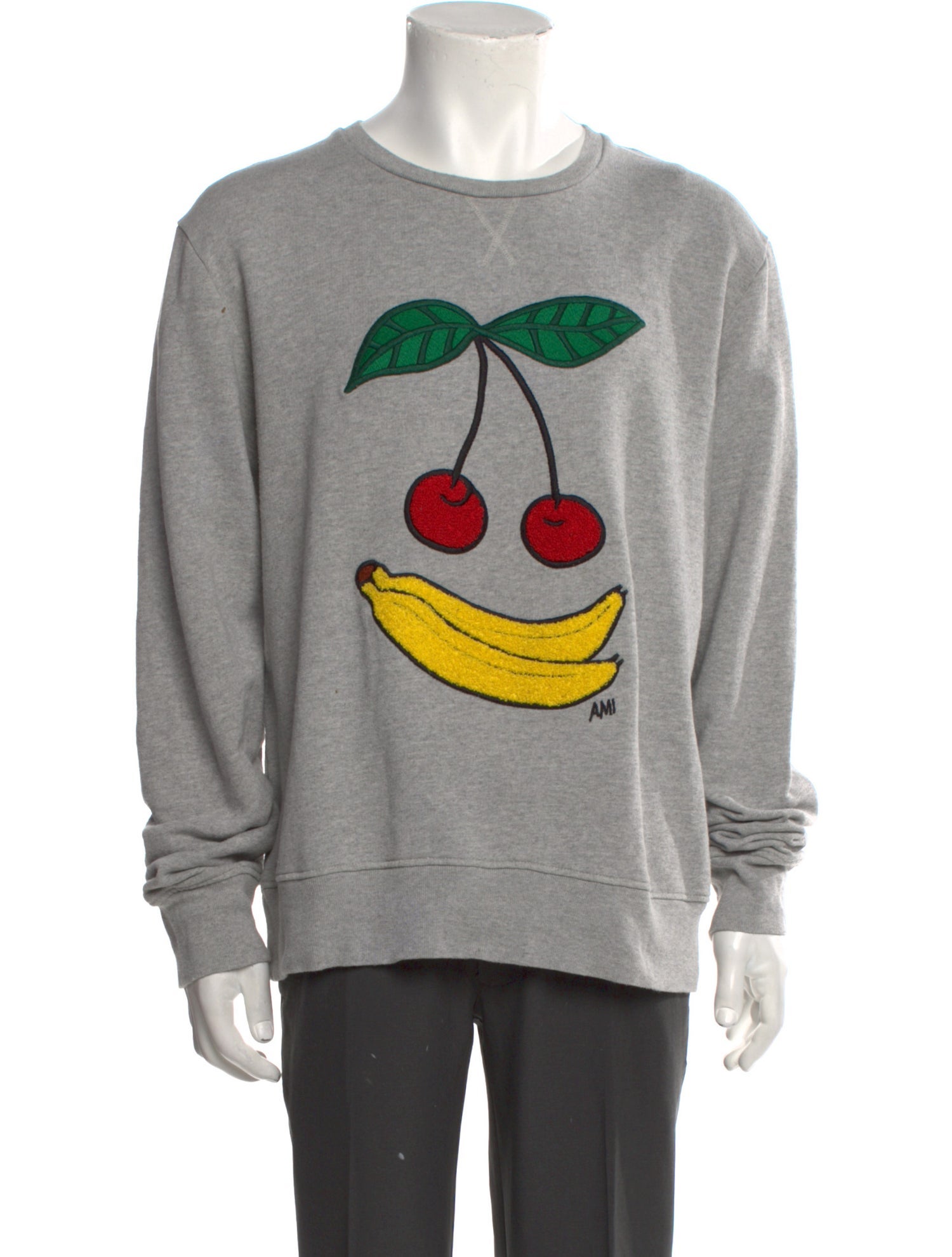 AMI Alexandre Mattiussi Graphic Print Crew Neck Pullover