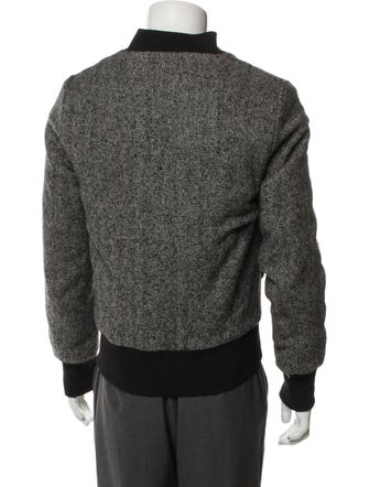 AMI Alexandre Mattiussi Wool Striped Bomber Jacket