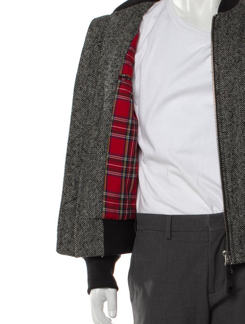 AMI Alexandre Mattiussi Wool Striped Bomber Jacket