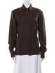 AMI Alexandre Mattiussi Virgin Wool Long Sleeve Button-Up Top
