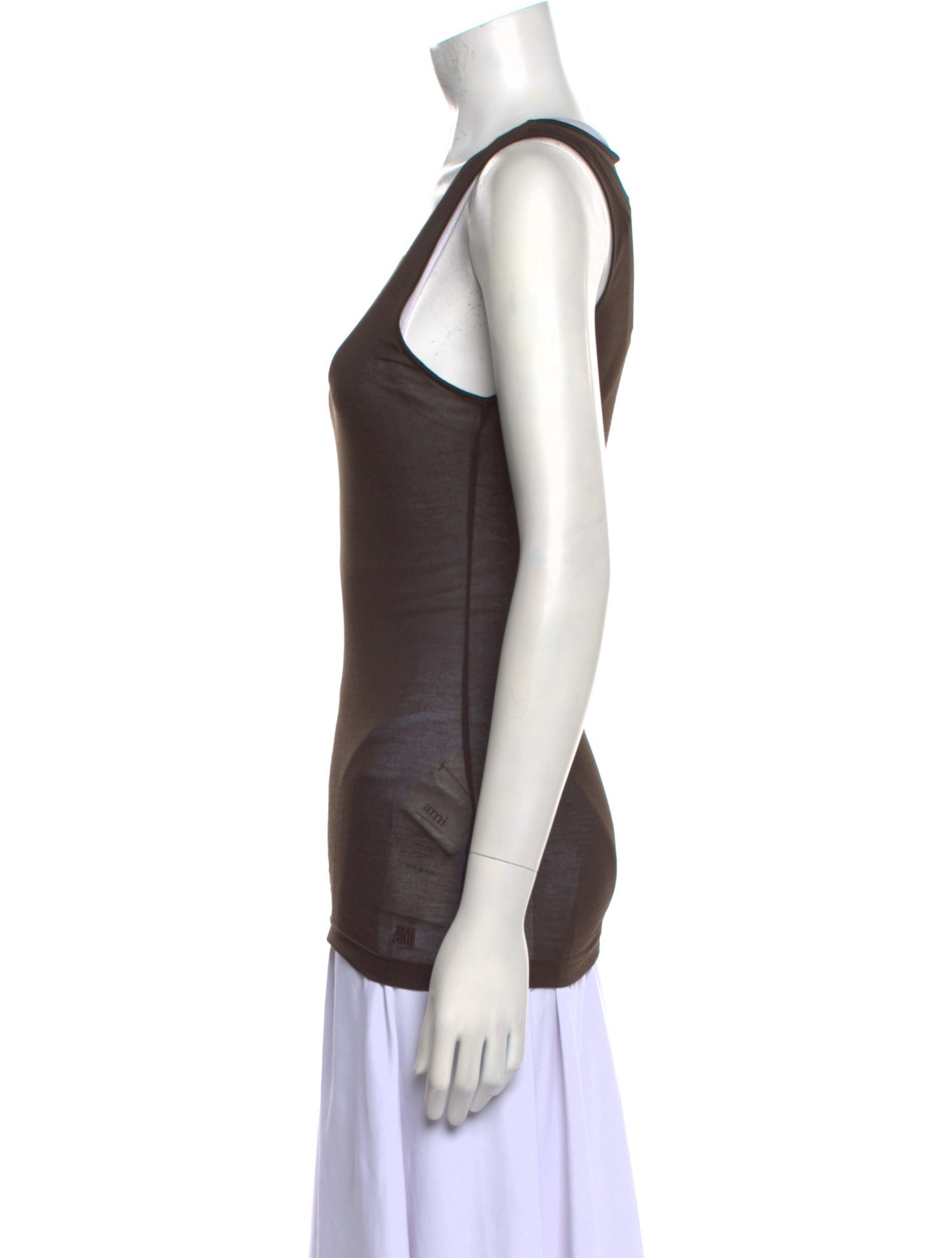 AMI Alexandre Mattiussi Scoop Neck Sleeveless Top