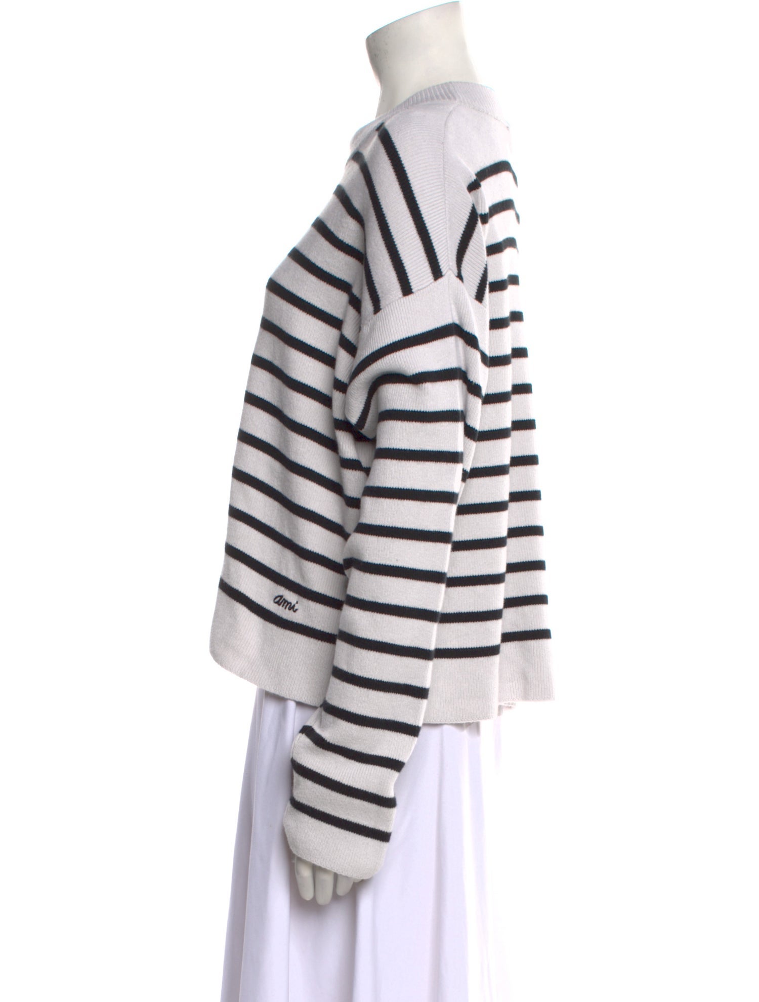 AMI Alexandre Mattiussi Striped Mock Neck Sweater