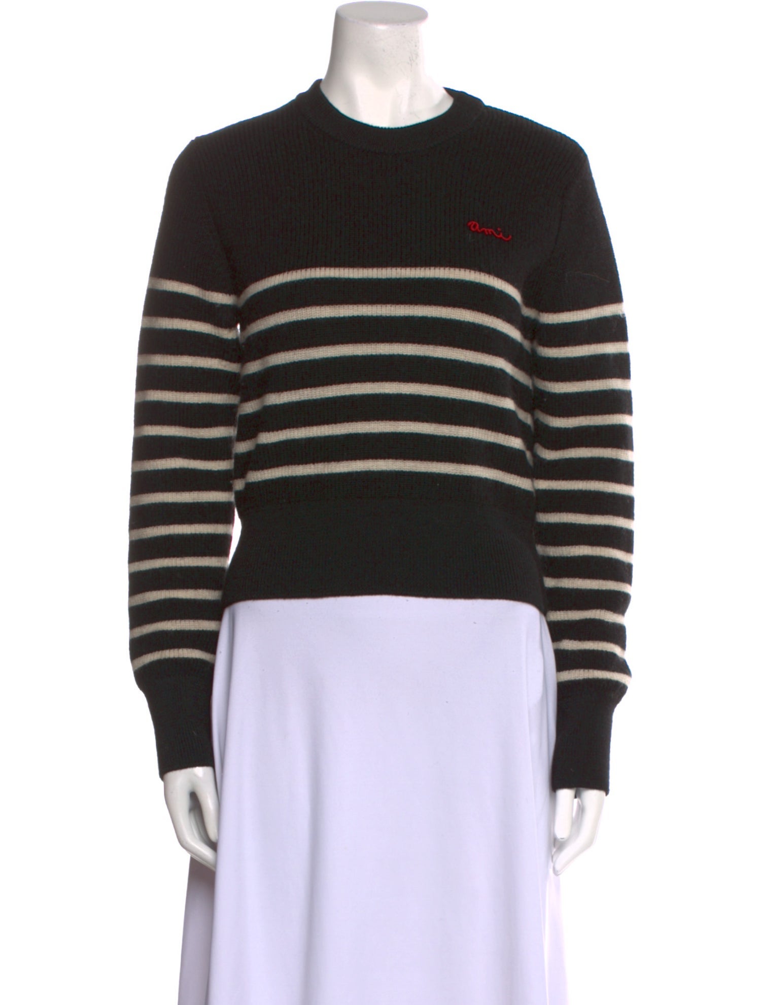 AMI Alexandre Mattiussi Virgin Wool Striped Sweater