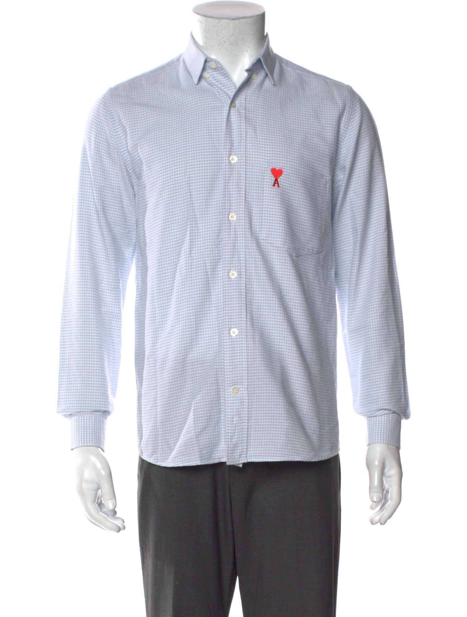 AMI Alexandre Mattiussi Plaid Print Long Sleeve Shirt