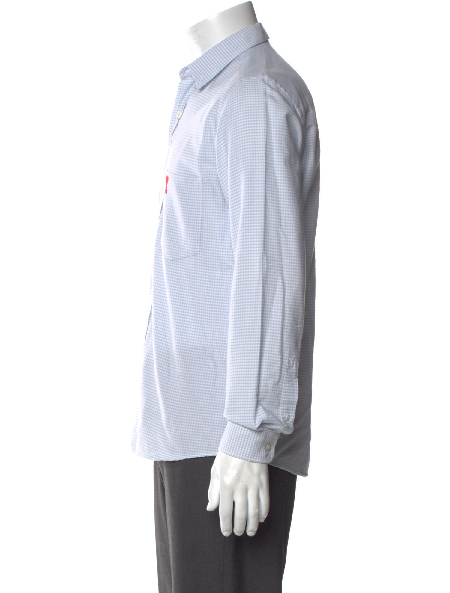 AMI Alexandre Mattiussi Plaid Print Long Sleeve Shirt