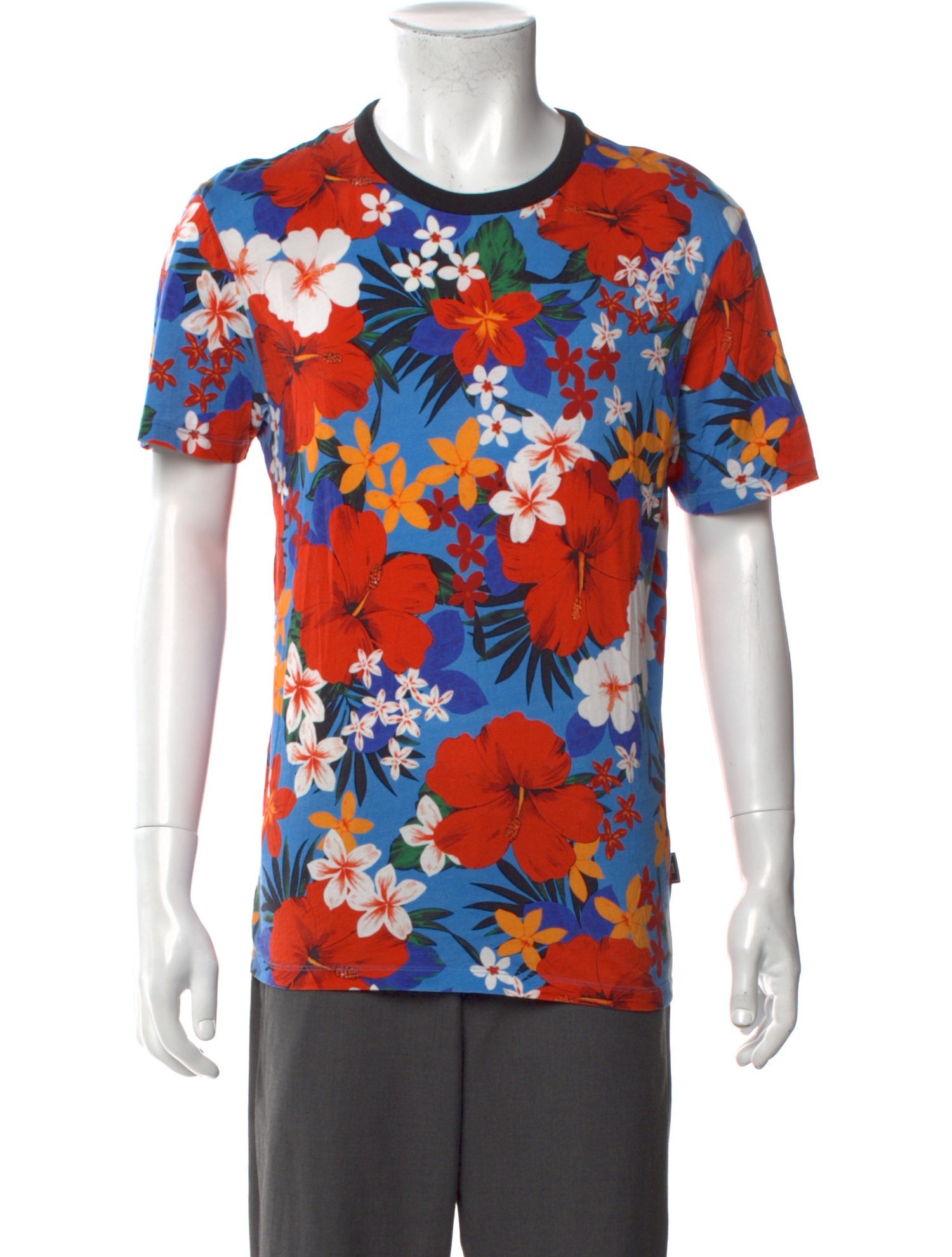 AMI Alexandre Mattiussi Floral Print Crew Neck T-Shirt