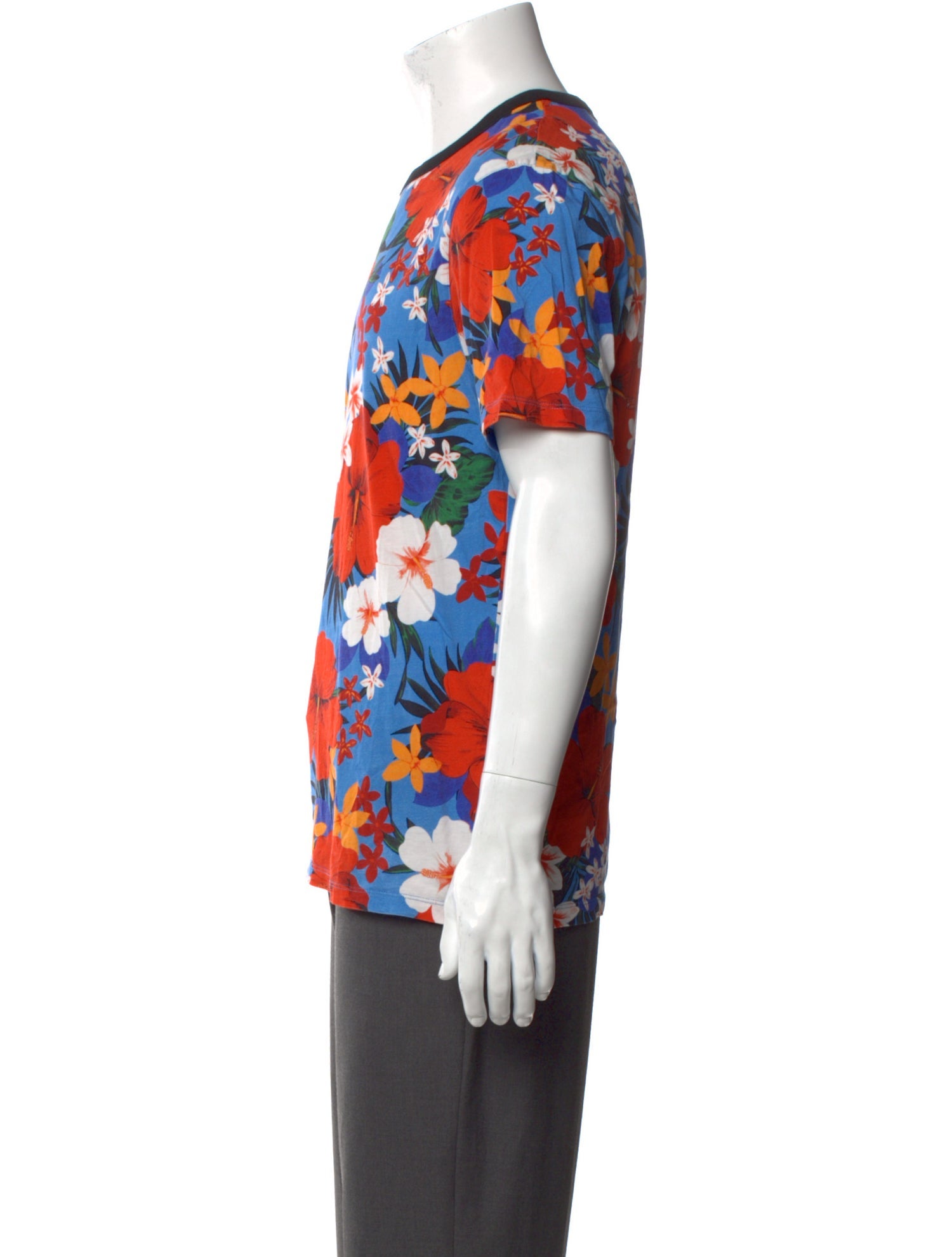 AMI Alexandre Mattiussi Floral Print Crew Neck T-Shirt