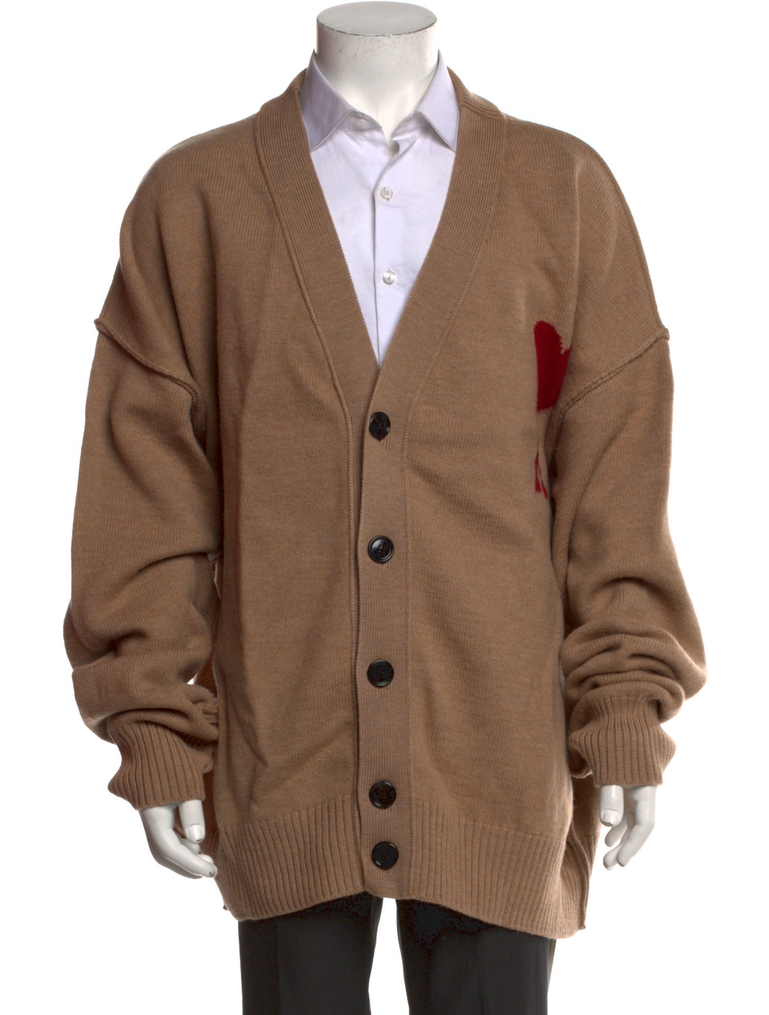 AMI Alexandre Mattiussi Virgin Wool V-Neck Cardigan