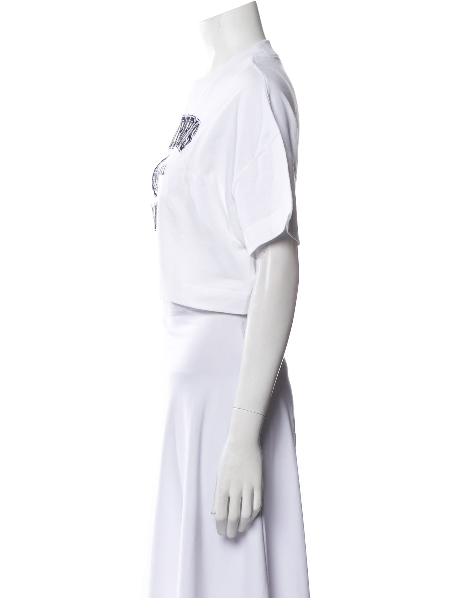 AMI Alexandre Mattiussi Graphic Print Crew Neck Crop Top