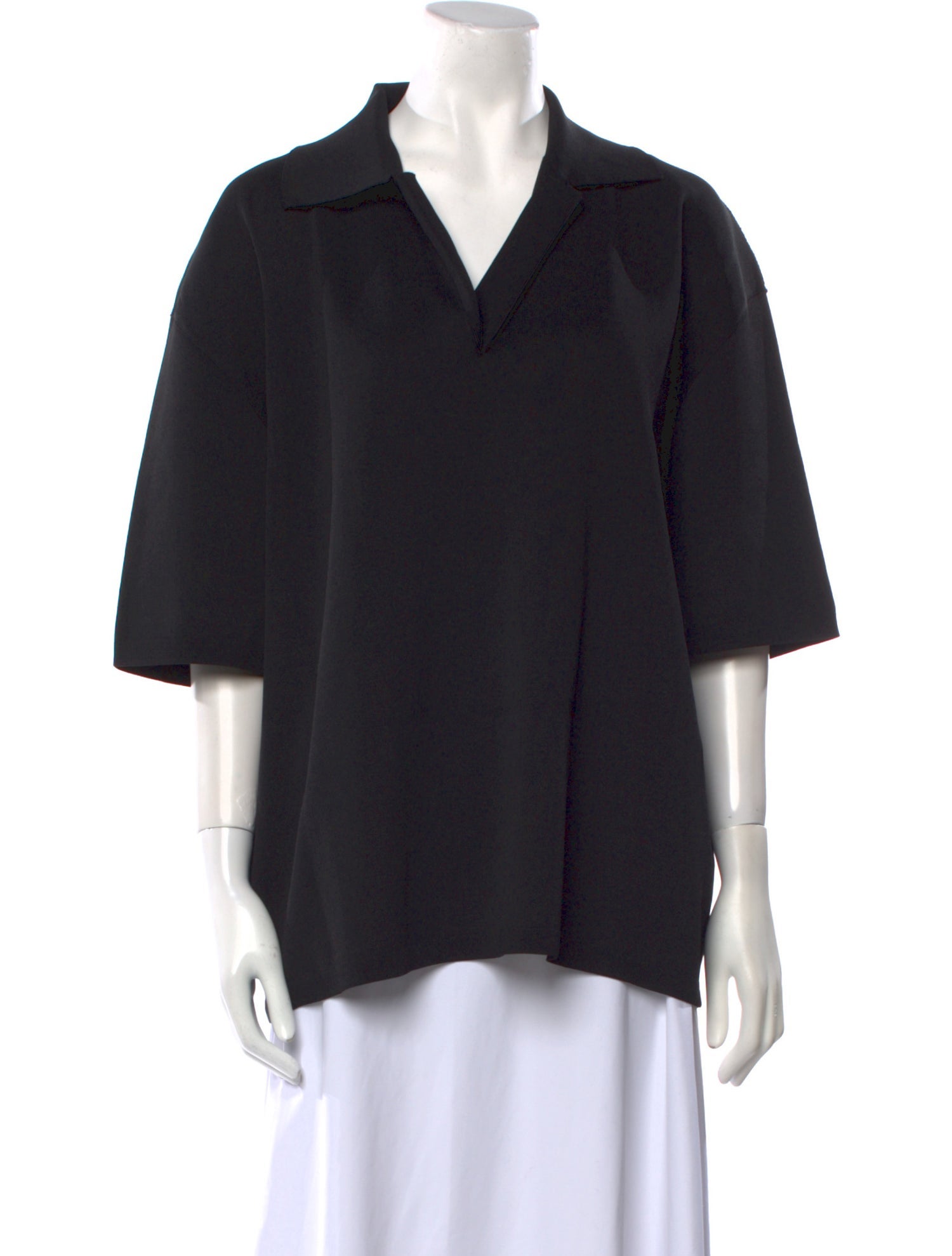 AMI Alexandre Mattiussi V-Neck Three-Quarter Sleeve Blouse
