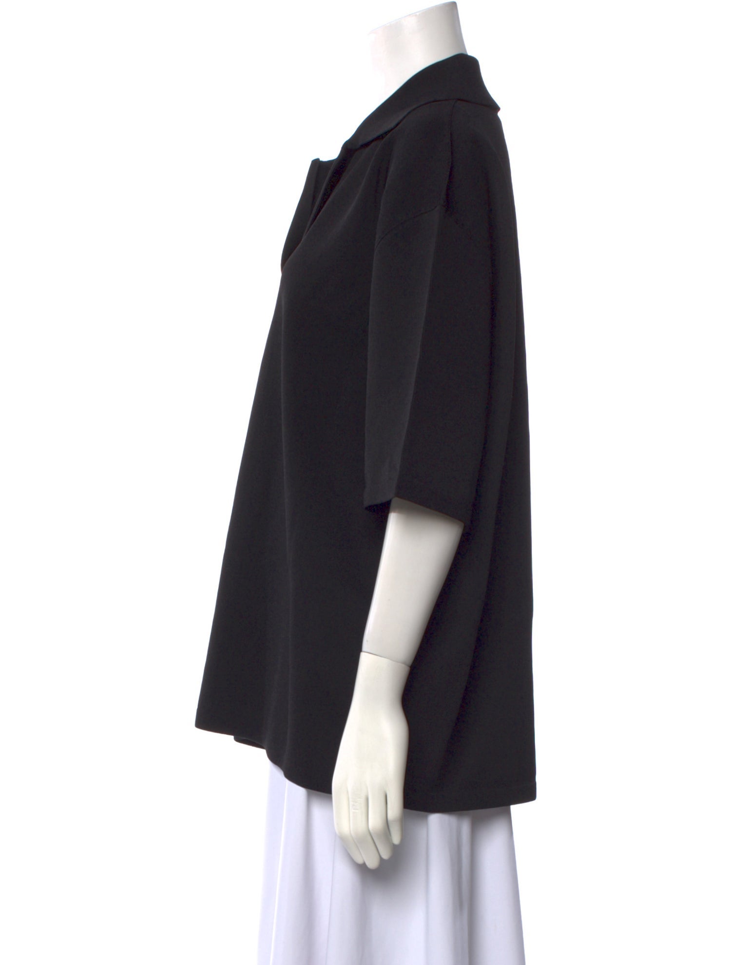 AMI Alexandre Mattiussi V-Neck Three-Quarter Sleeve Blouse