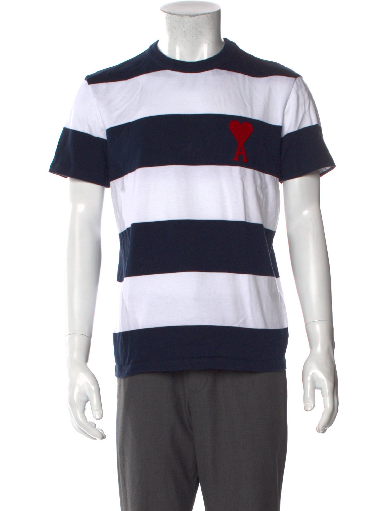 AMI Alexandre Mattiussi Striped Crew Neck T-Shirt