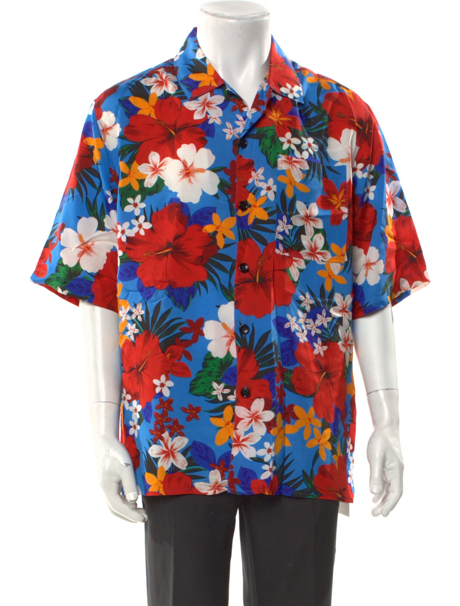 AMI Alexandre Mattiussi Floral Print Short Sleeve Shirt