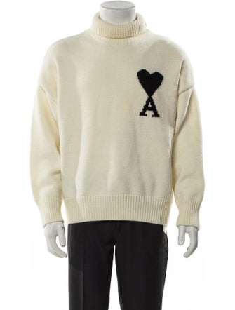 AMI Alexandre Mattiussi Merino Wool Graphic Print Pullover