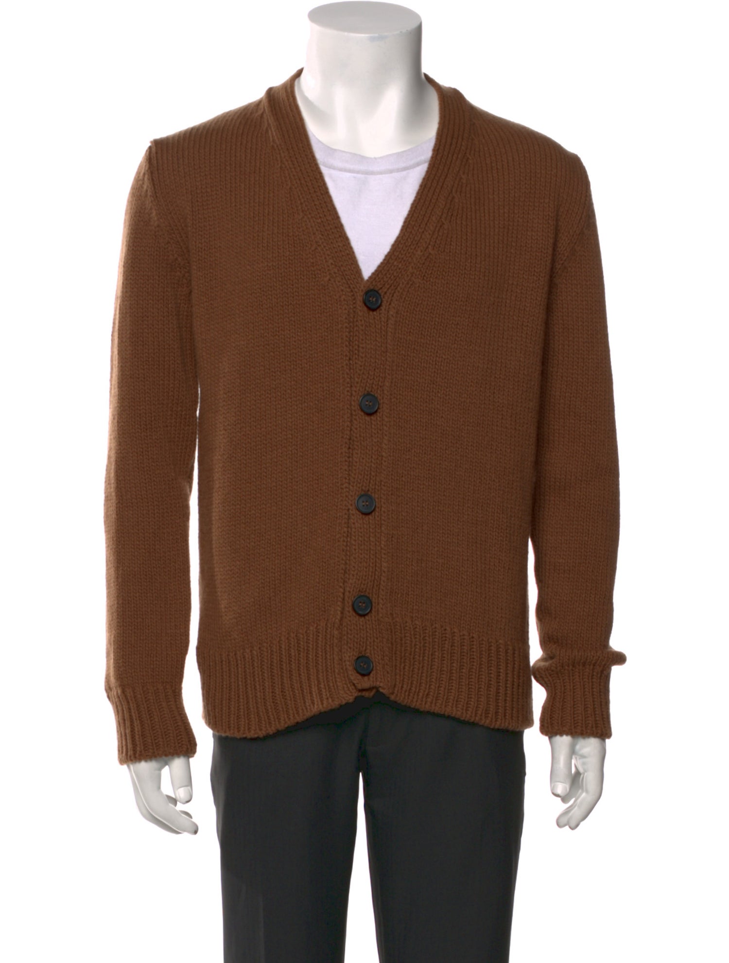 AMI Alexandre Mattiussi Wool V-Neck Cardigan