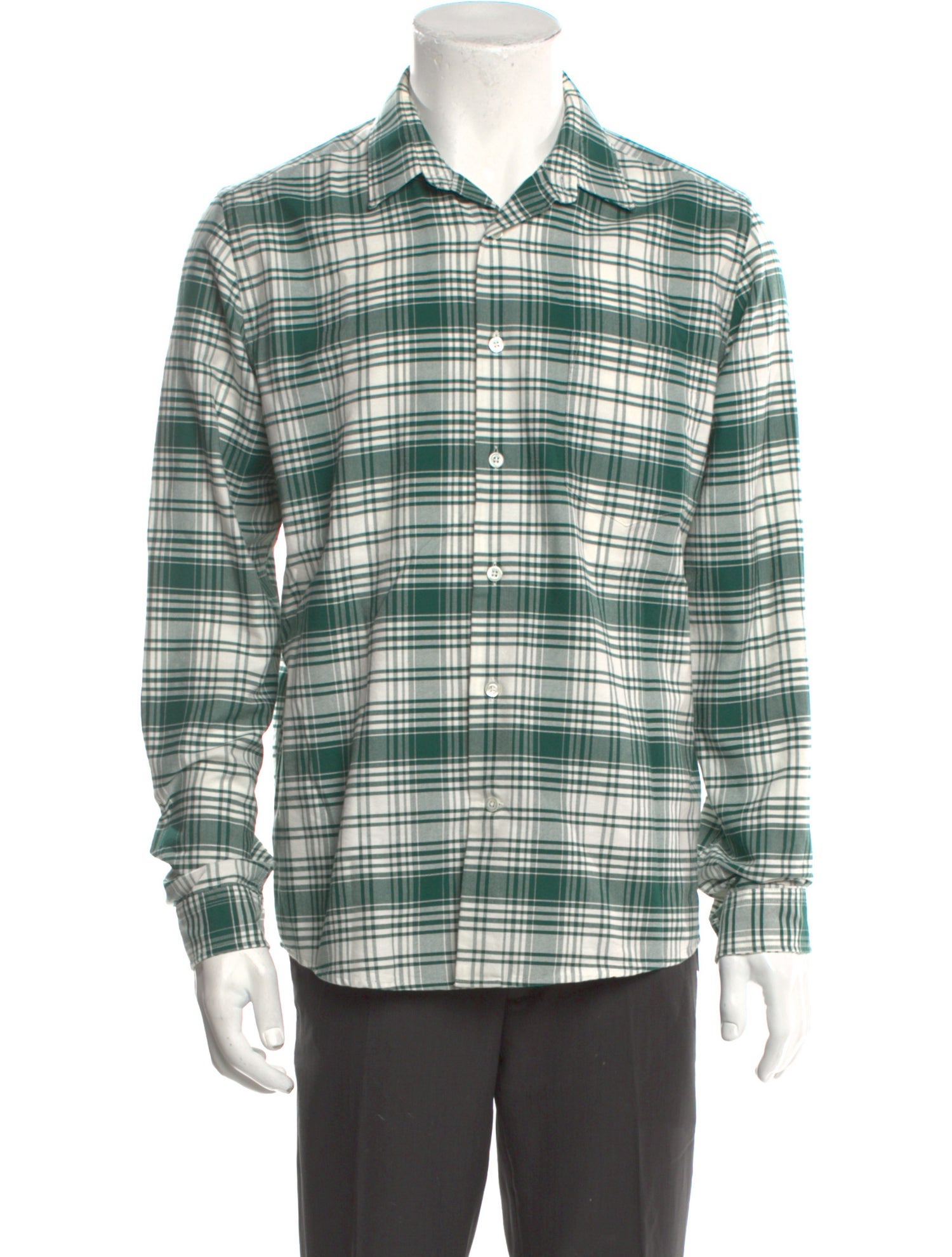 AMI Alexandre Mattiussi Plaid Print Long Sleeve Shirt