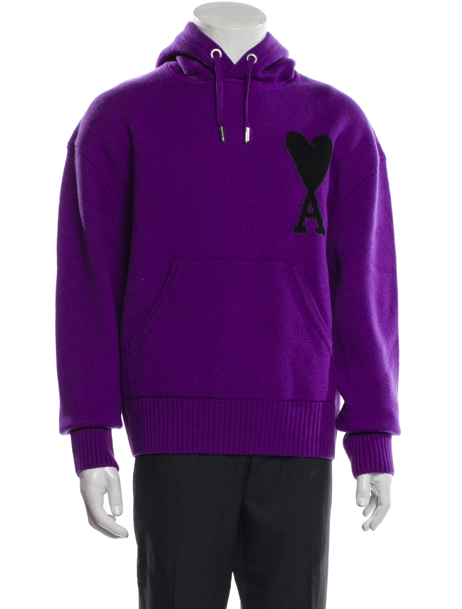 AMI Alexandre Mattiussi Virgin Wool Graphic Print Hoodie w/ Tags