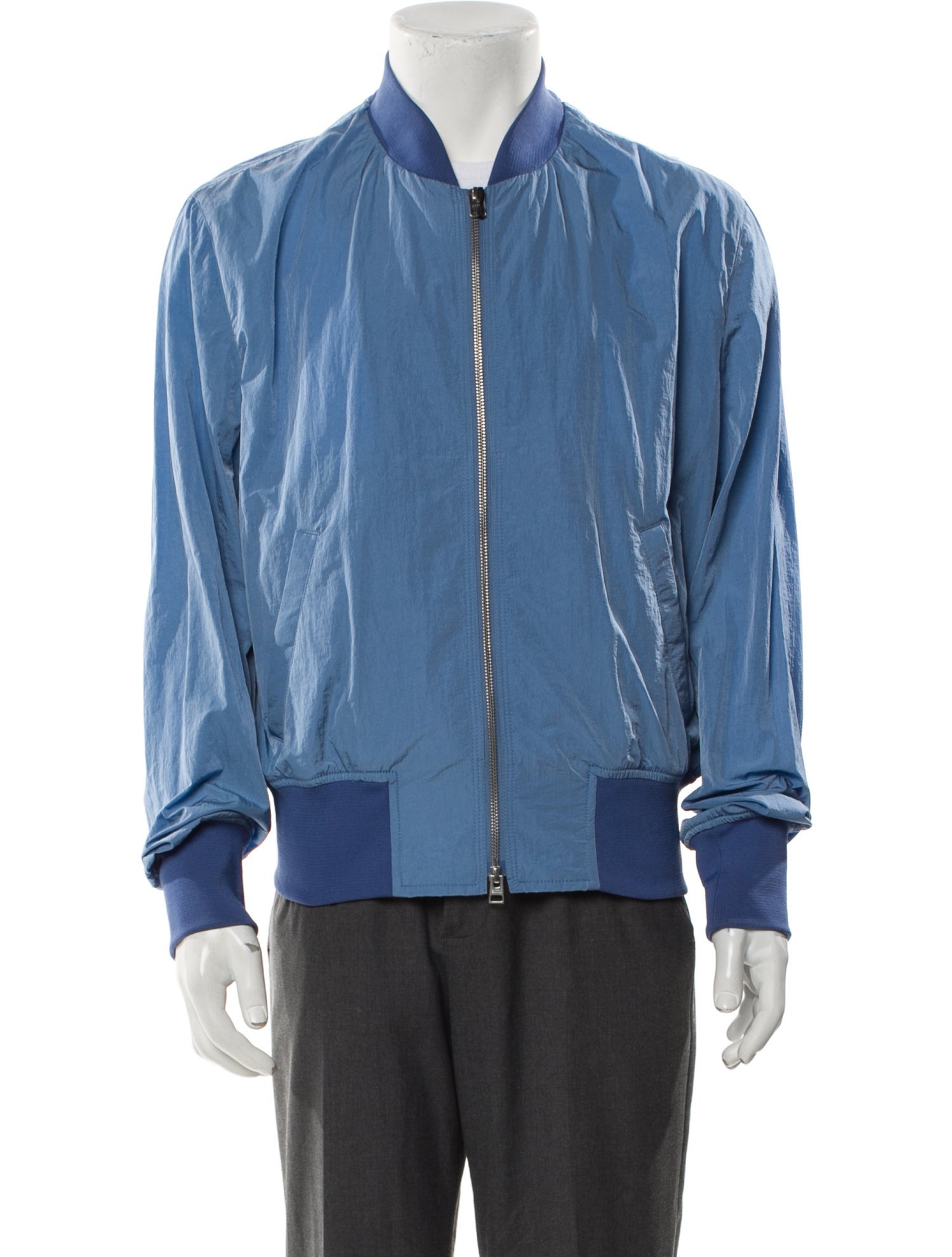 AMI Alexandre Mattiussi Colorblock Pattern Bomber Jacket